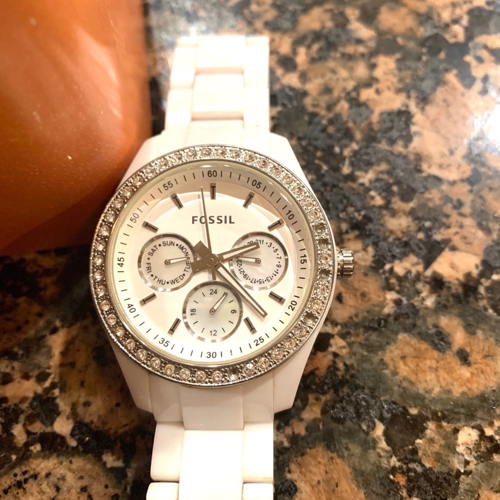 Fossil white watch